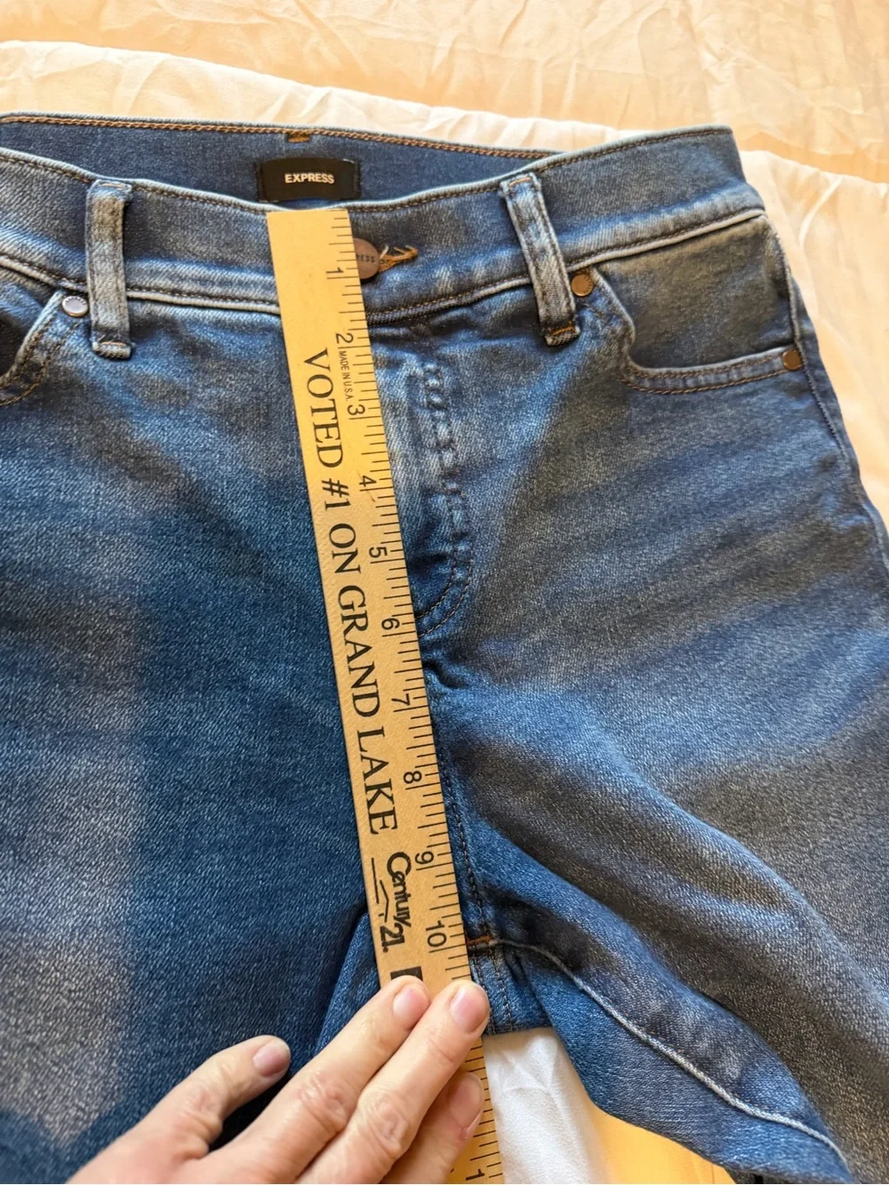 Express Women's Dark Blue Flare Jeans